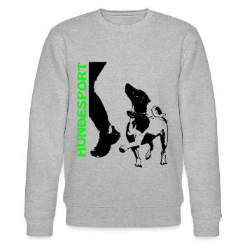 Hundesport Jack-Russel-Terrier bei Fuß - Stanley/Stella Unisex Bio-Sweatshirt CHANGER  - Grau meliert - Vorne - Nik (191cm) & Marisol (170cm)