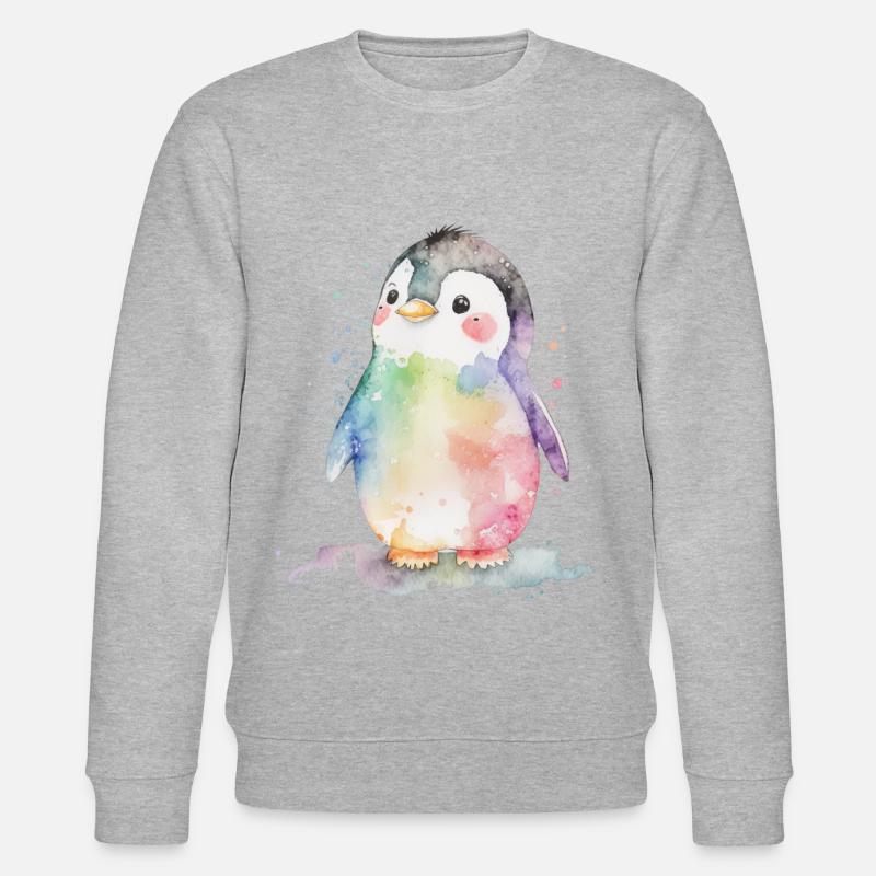 aquarelle de pingouin - Sweat bio CHANGER Stanley/Stella Unisexe - gris chiné