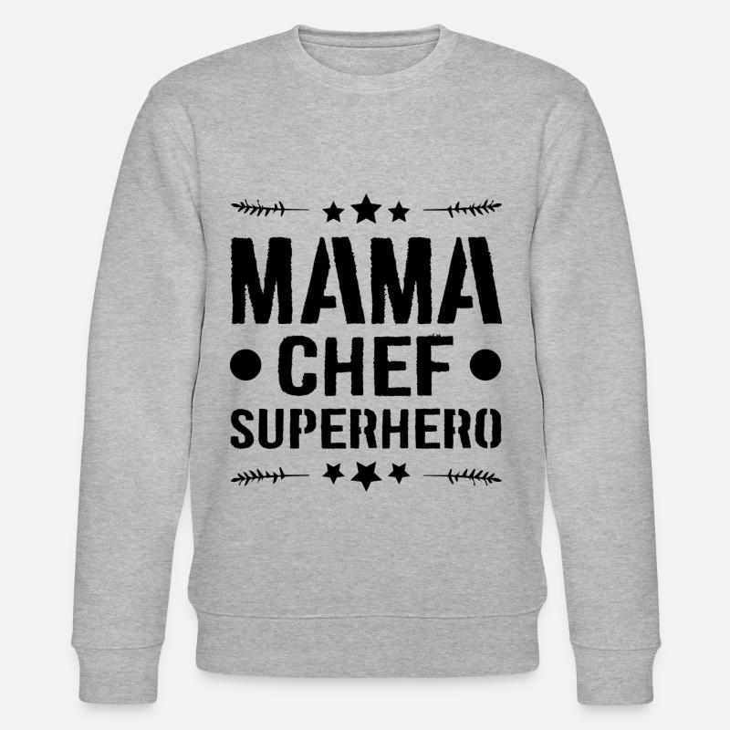 Mama Chef Superheld Mutter - Stanley/Stella Unisex Bio-Sweatshirt CHANGER  - Grau meliert