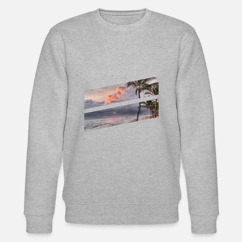 Beach with palms - Stanley/Stella CHANGER Unisex Organic Sweatshirt - heather grey