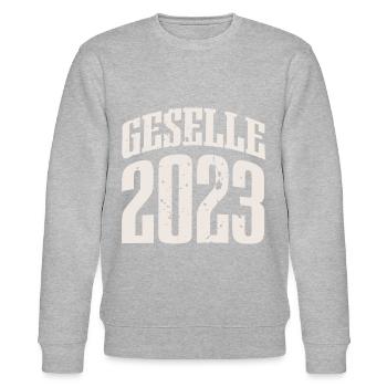 Geselle 2023 Gesellenprüfung - Stanley/Stella Unisex Bio-Sweatshirt CHANGER  - Grau meliert - Vorne - Nik (191cm) & Marisol (170cm)