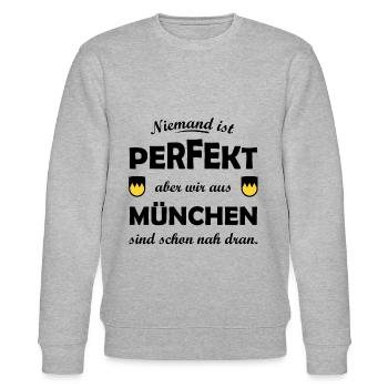 Perfekt aus München - Stanley/Stella Unisex Bio-Sweatshirt CHANGER  - Grau meliert - Vorne - Nik (191cm) & Marisol (170cm)