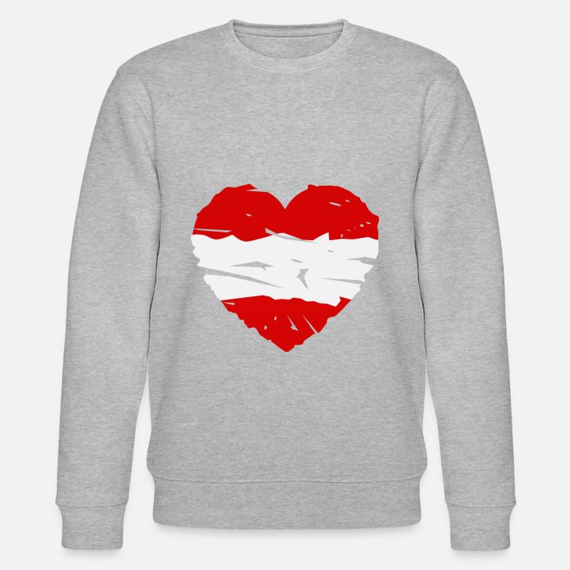 Das Austria Herz - Stanley/Stella Unisex Bio-Sweatshirt CHANGER  - Grau meliert
