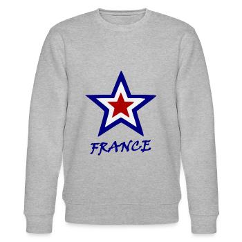 Homesickness for France - Stanley/Stella CHANGER Unisex Organic Sweatshirt - heather grey - Front - Nik (191cm) & Marisol (170cm)