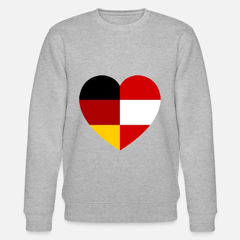 The Austrian German Heart - Stanley/Stella CHANGER Unisex Organic Sweatshirt - heather grey