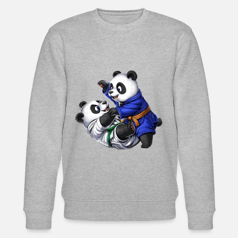 Pandabären Jiu-Jitsu - Stanley/Stella Unisex Bio-Sweatshirt CHANGER  - Grau meliert