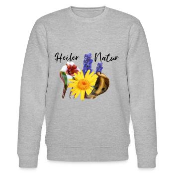 Heiler Natur - Strophantus Arnica Naja Aconitum - Stanley/Stella Unisex Bio-Sweatshirt CHANGER  - Grau meliert - Vorne - Nik (191cm) & Marisol (170cm)