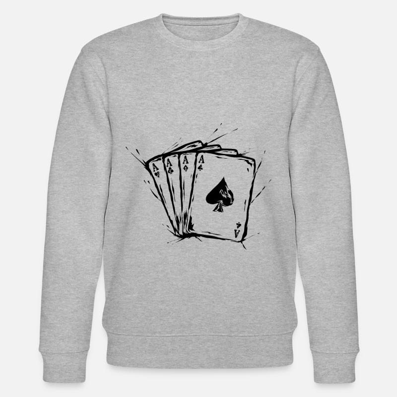 Poker Ass Karten - Stanley/Stella Unisex Bio-Sweatshirt CHANGER  - Grau meliert
