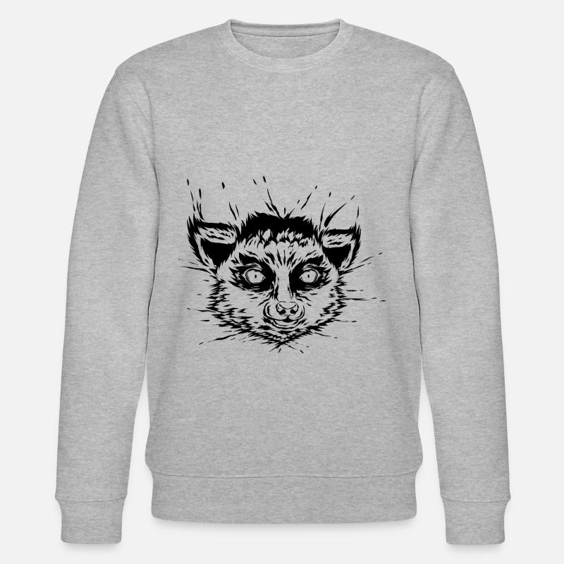 Lemur Kopf - Stanley/Stella Unisex Bio-Sweatshirt CHANGER  - Grau meliert