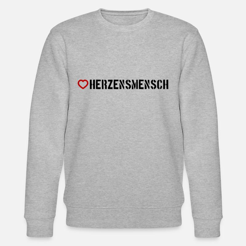 Herzensmensch Herz - Stanley/Stella Unisex Bio-Sweatshirt CHANGER  - Grau meliert