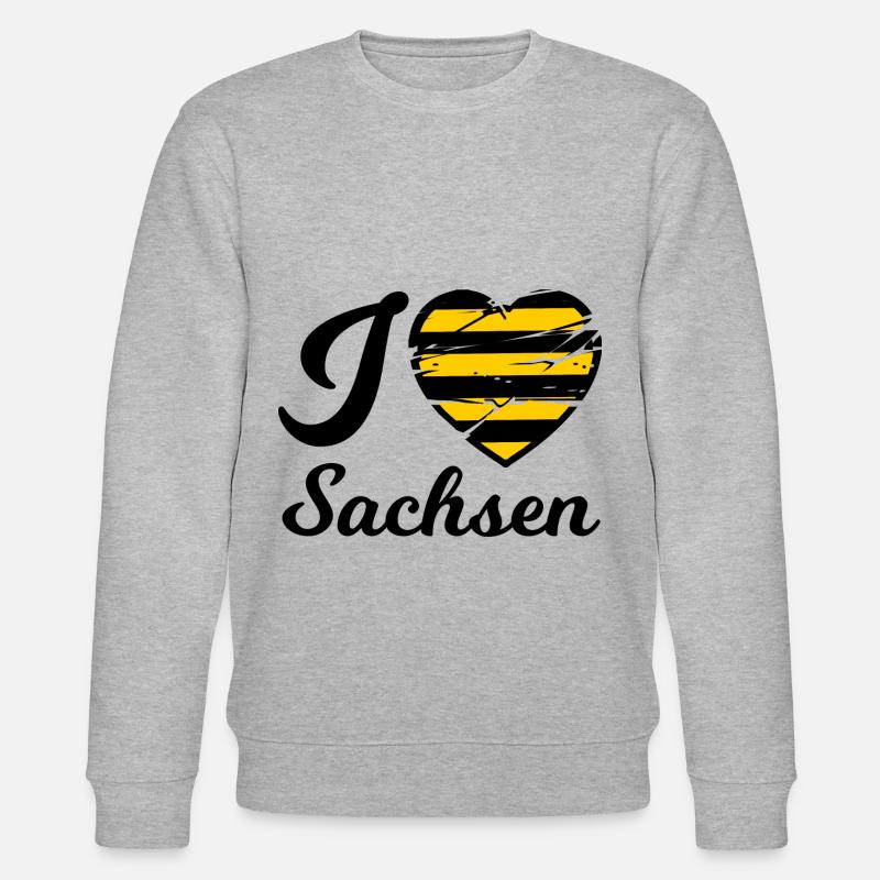 Ich liebe Sachsen - Stanley/Stella Unisex Bio-Sweatshirt CHANGER  - Grau meliert