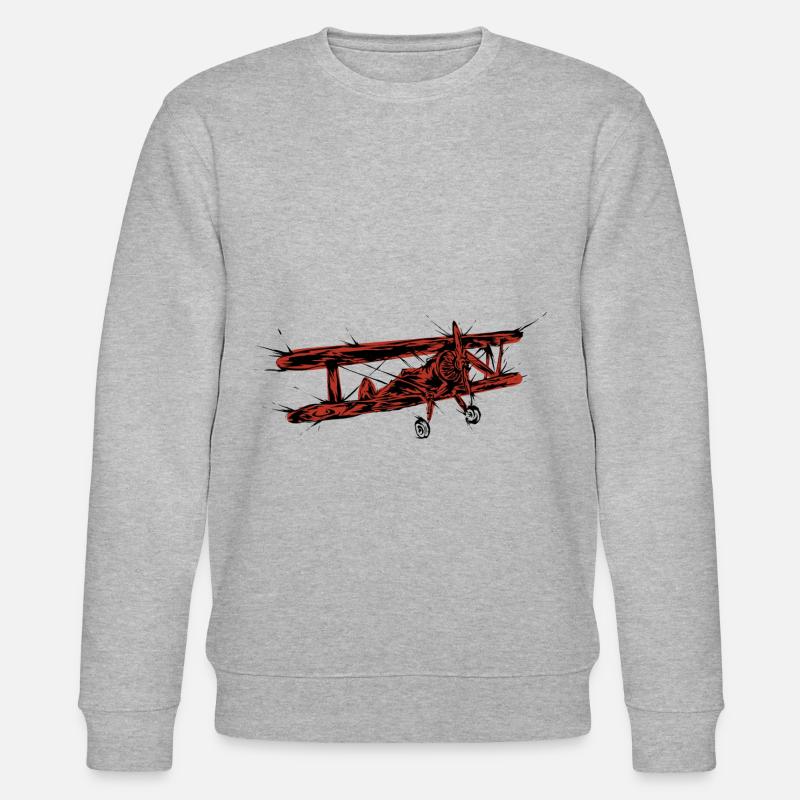Oldtimer Flugzeug - Stanley/Stella Unisex Bio-Sweatshirt CHANGER  - Grau meliert