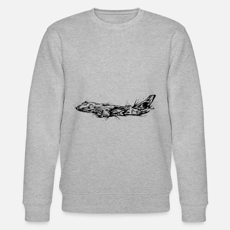Flugzeug - Stanley/Stella Unisex Bio-Sweatshirt CHANGER  - Grau meliert
