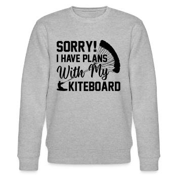 Watersports Kiteboarding - I have plans with my - Stanley/Stella Unisex Bio-Sweatshirt CHANGER  - Grau meliert - Vorne - Nik (191cm) & Marisol (170cm)