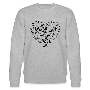 Kitesurf Coeur Kiteboarding Silhouettes - Sweat bio CHANGER Stanley/Stella Unisexe - gris chiné - Devant - Nik (191cm) & Marisol (170cm)
