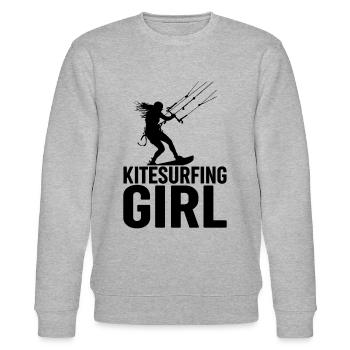 Fille kitesurfeuse - Sweat bio CHANGER Stanley/Stella Unisexe - gris chiné - Devant - Nik (191cm) & Marisol (170cm)