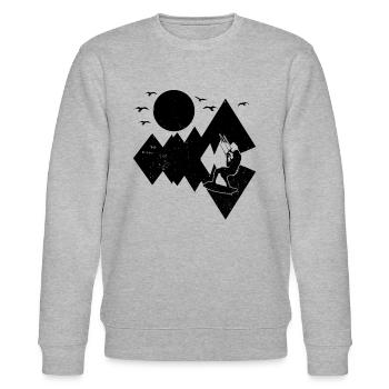 Kitesurfer Kitesurfing Watersports Kiteboarding - Stanley/Stella Unisex Bio-Sweatshirt CHANGER  - Grau meliert - Vorne - Nik (191cm) & Marisol (170cm)