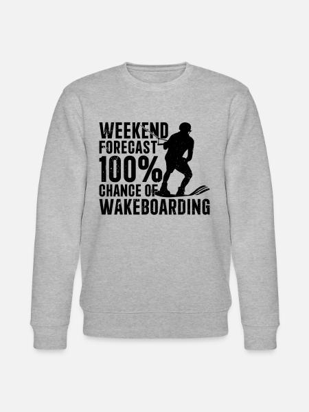 Weekend forecast 100% chance of Wakeboarding - Stanley/Stella Unisex Bio-Sweatshirt CHANGER  - Grau meliert