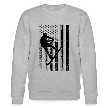 Wakeboard US Flag Wakeboard Wakeboarder - Sweat bio CHANGER Stanley/Stella Unisexe - gris chiné - Devant - Nik (191cm) & Marisol (170cm)