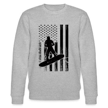 Wakeboard US Flag Wakeboard Wakeboarder - Sweat bio CHANGER Stanley/Stella Unisexe - gris chiné - Devant - Nik (191cm) & Marisol (170cm)