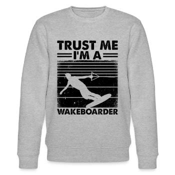 Watersports Wakeboarding - Trust me I'm a - Stanley/Stella Unisex Bio-Sweatshirt CHANGER  - Grau meliert - Vorne - Nik (191cm) & Marisol (170cm)