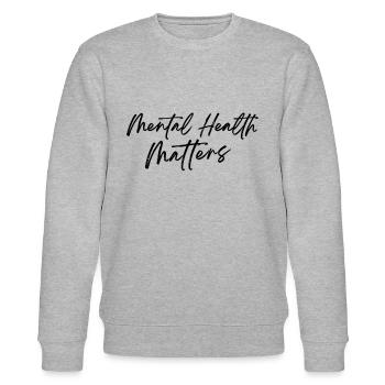 Mental Health Awareness - Mental Health Matters - Stanley/Stella Unisex Bio-Sweatshirt CHANGER  - Grau meliert - Vorne - Nik (191cm) & Marisol (170cm)
