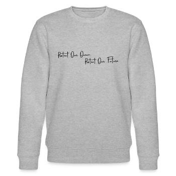 Protect Our Ocean - Climate Protection Earth - Stanley/Stella Unisex Bio-Sweatshirt CHANGER  - Grau meliert - Vorne - Nik (191cm) & Marisol (170cm)