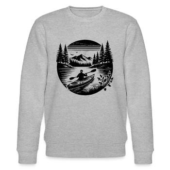 Kayaking Lover Watersports Kayaking Kayaker - Stanley/Stella Unisex Bio-Sweatshirt CHANGER  - Grau meliert - Vorne - Nik (191cm) & Marisol (170cm)