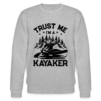 Watersports Kayaking - Trust me I'm a Kayaker - Stanley/Stella Unisex Bio-Sweatshirt CHANGER  - Grau meliert - Vorne - Nik (191cm) & Marisol (170cm)