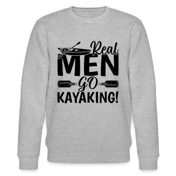 Watersports Kayaking - Real men go Kayaking - Stanley/Stella Unisex Bio-Sweatshirt CHANGER  - Grau meliert - Vorne - Nik (191cm) & Marisol (170cm)