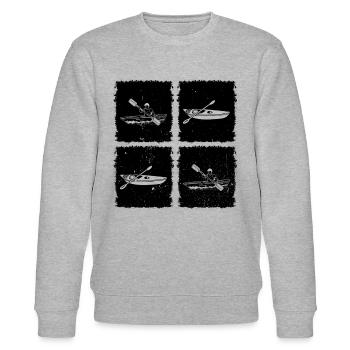 Kayaking Silhouette Kayaker - Stanley/Stella Unisex Bio-Sweatshirt CHANGER  - Grau meliert - Vorne - Nik (191cm) & Marisol (170cm)
