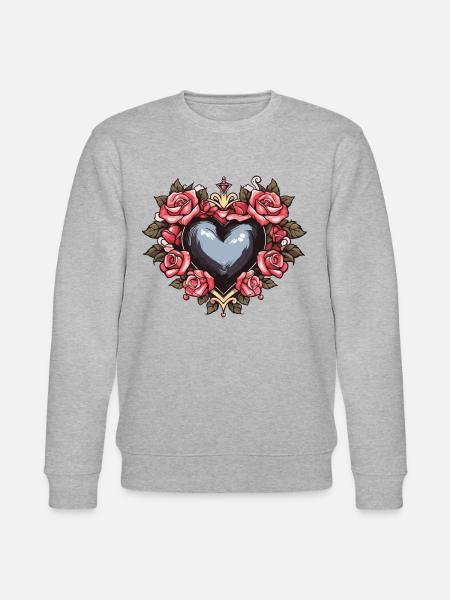 Herz Symbol Liebe - Stanley/Stella Unisex Bio-Sweatshirt CHANGER  - Grau meliert