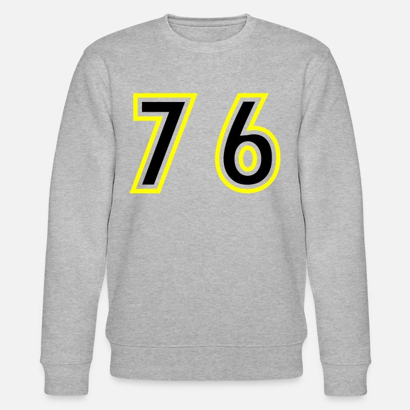 76 Zahl College - Stanley/Stella Unisex Bio-Sweatshirt CHANGER  - Grau meliert