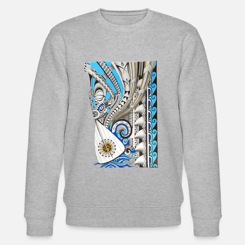 Vaa pirogue tahitienne - Sweat bio CHANGER Stanley/Stella Unisexe - gris chiné