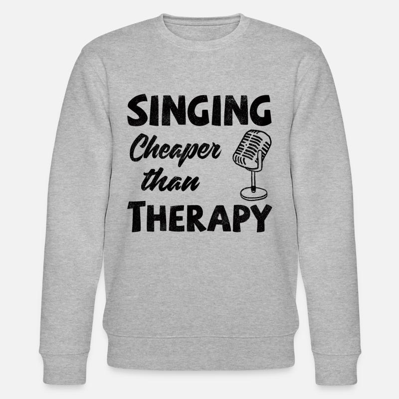 Singing! Cheaper than therapy - Stanley/Stella Unisex Bio-Sweatshirt CHANGER  - Grau meliert