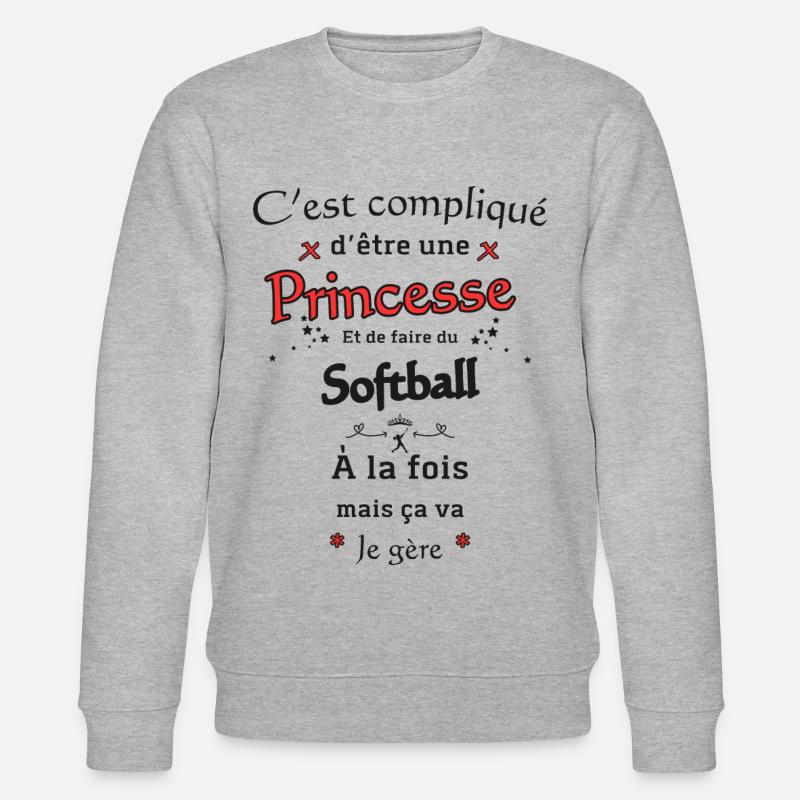 Princesse Et Softball - Sweat bio CHANGER Stanley/Stella Unisexe - gris chiné