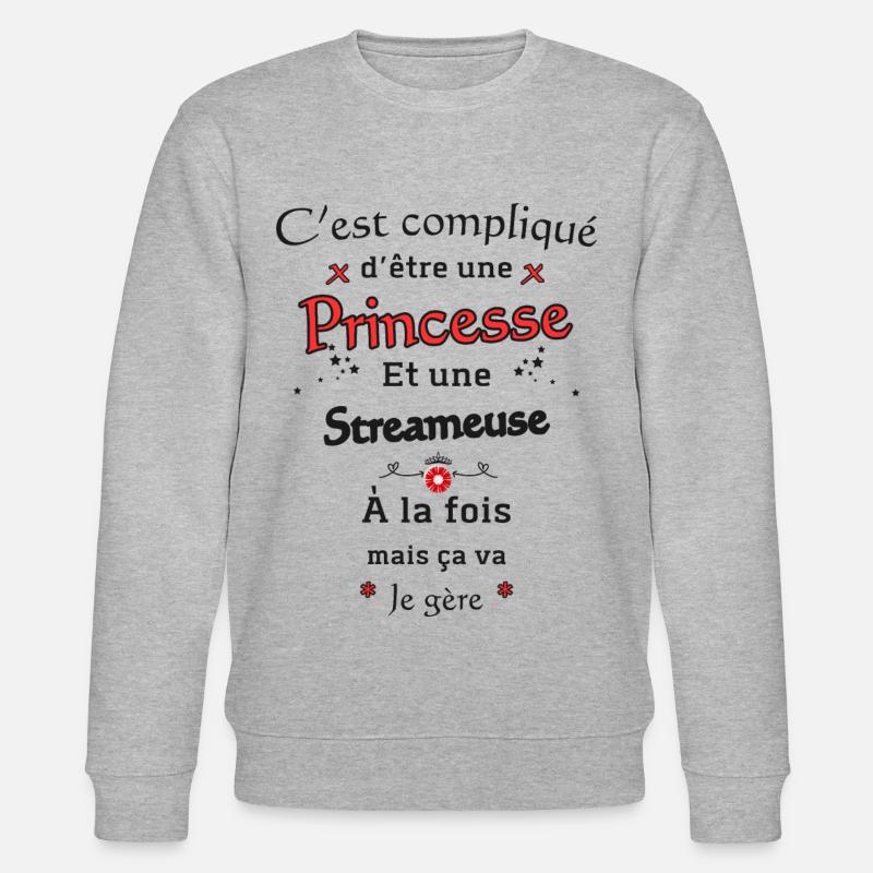 Prinzessin Streamer - Stanley/Stella Unisex Bio-Sweatshirt CHANGER  - Grau meliert