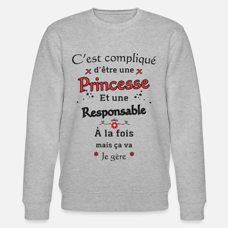 Princesse Responsable - Sweat bio CHANGER Stanley/Stella Unisexe - gris chiné