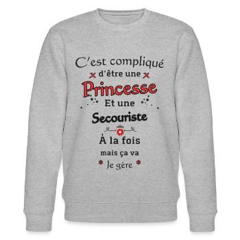 Princesse Secouriste - Sweat bio CHANGER Stanley/Stella Unisexe - gris chiné - Devant - Nik (191cm) & Marisol (170cm)
