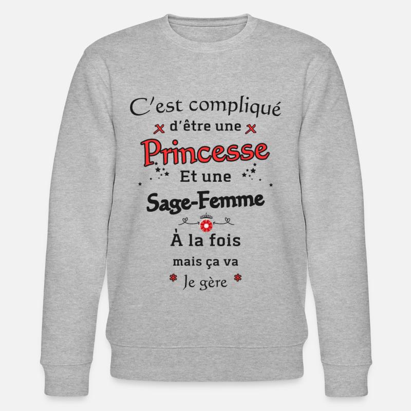Prinzessin Hebamme - Stanley/Stella Unisex Bio-Sweatshirt CHANGER  - Grau meliert