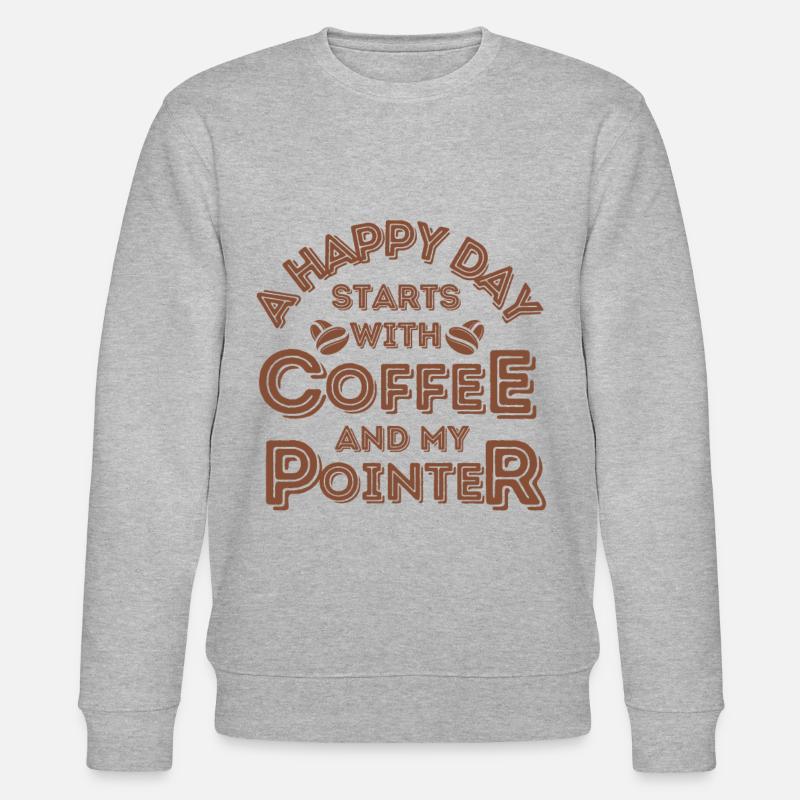 Pointer Kaffee Hund Cafe - Stanley/Stella Unisex Bio-Sweatshirt CHANGER  - Grau meliert