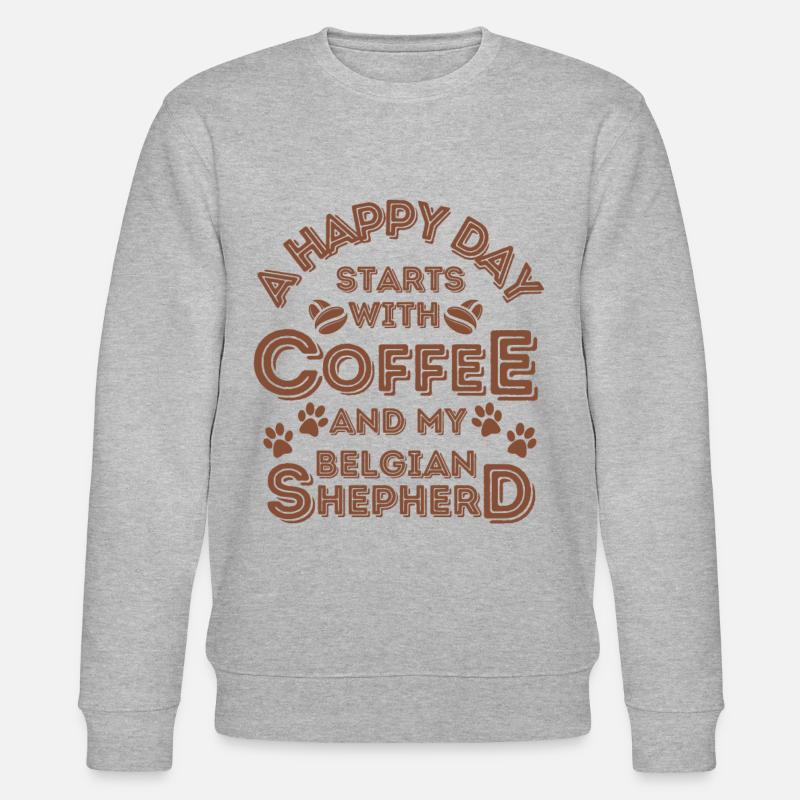 Belgian Shepherd Coffee Dog Cafe - Sweat bio CHANGER Stanley/Stella Unisexe - gris chiné