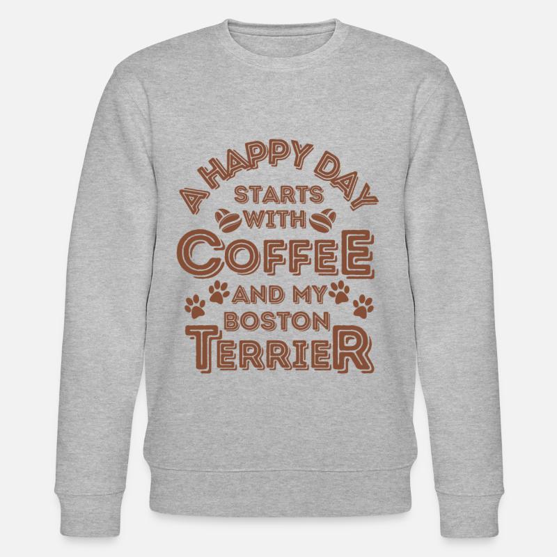 Boston Terrier Café pour chiens - Sweat bio CHANGER Stanley/Stella Unisexe - gris chiné