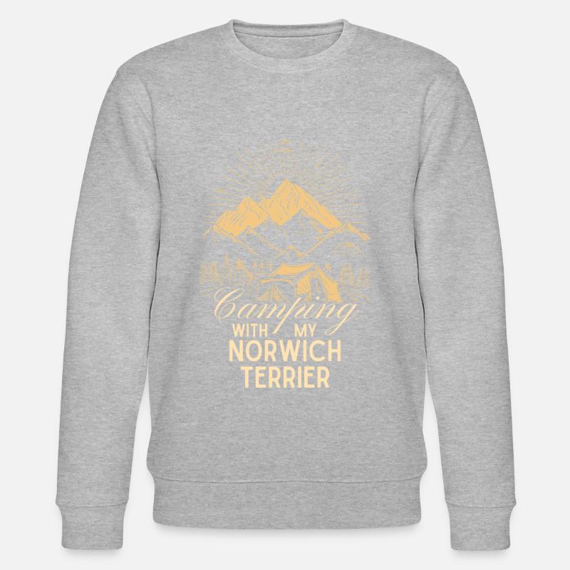 Norwich Terrier Camping - Sweat bio CHANGER Stanley/Stella Unisexe - gris chiné