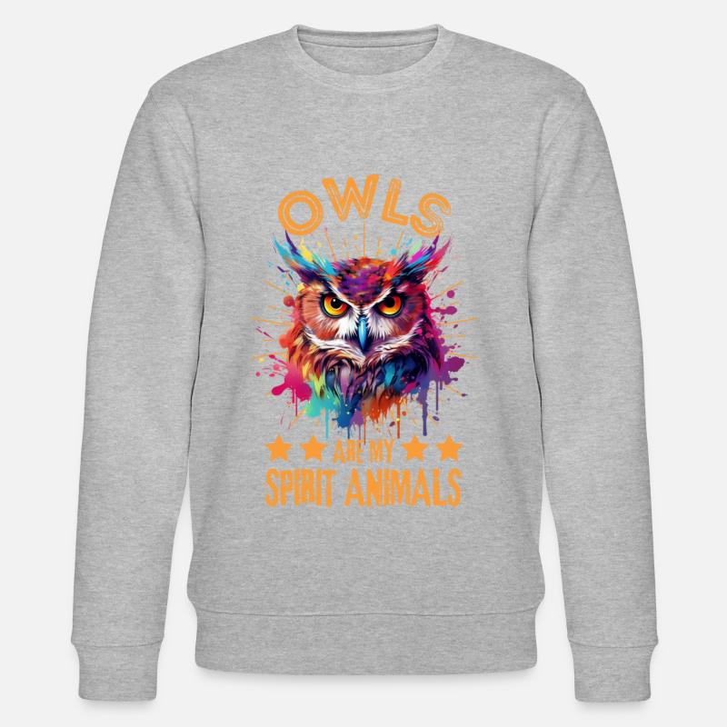 Bunte Eule - Stanley/Stella Unisex Bio-Sweatshirt CHANGER  - Grau meliert