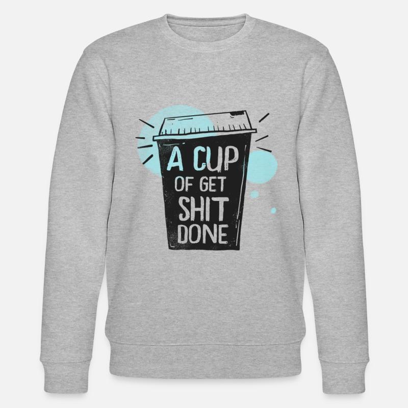 Lustiger Kaffeebecher mit Spruch - Stanley/Stella Unisex Bio-Sweatshirt CHANGER  - Grau meliert