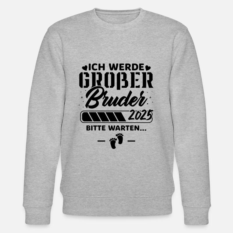 Ich werde Großer Bruder 2025 - Stanley/Stella Unisex Bio-Sweatshirt CHANGER - Grau meliert