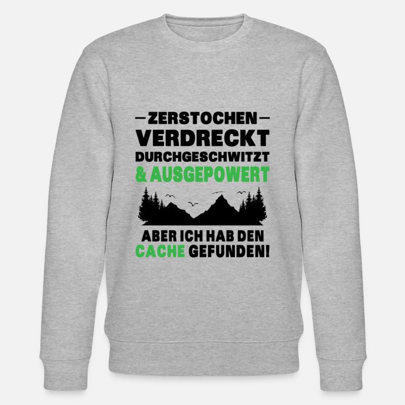 Gecache Geocaching Hobby Cache - Stanley/Stella Unisex Bio-Sweatshirt CHANGER - Grau meliert