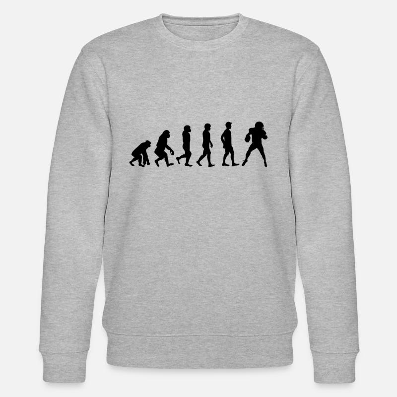 Evolution des Rugbyspielers - Stanley/Stella Unisex Bio-Sweatshirt CHANGER  - Grau meliert