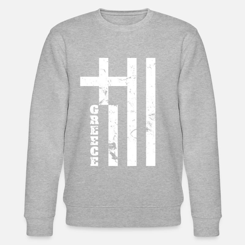 Drapeau Grèce Hellas - Sweat bio CHANGER Stanley/Stella Unisexe - gris chiné